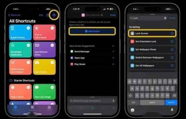 通榆苹果14锁屏维修店分享iPhone14升级iOS16.4后如何创建锁屏快捷方式 